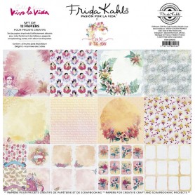 Set de papier 30x30 Viva la Vida 12f – Frida Kahlo - Love in the Moon