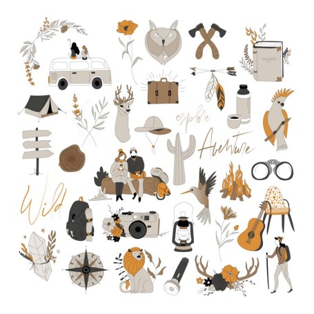 Die-cuts calque Nude & Wild 35pc - Les ateliers de Karine