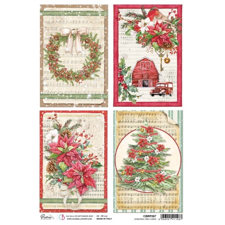 Papier de riz A4 Cards - 1 feuille - Christmas Vibes - Ciao Bella Papercrafting