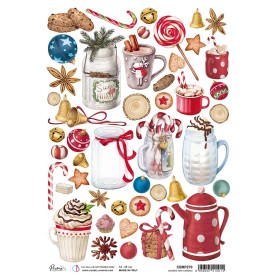 Papier de riz A4 Cookies and Candies - 1 feuille - Christmas Vibes - Ciao Bella Papercrafting