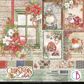 Set de papier 30x30 Christmas Vibes 12 feuilles - Ciao Bella Papercrafting