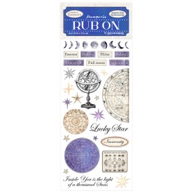 Transferts Rub-on lucky star 10x21 cm - Cosmos Infinity - Stamperia
