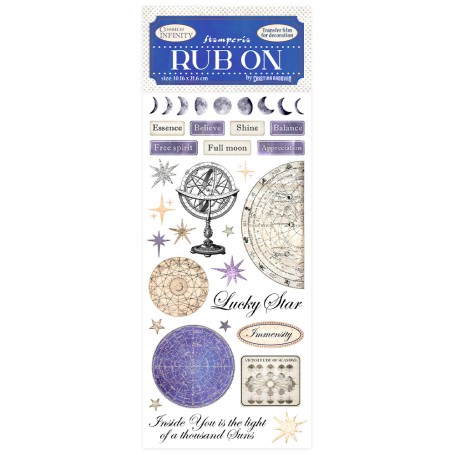 Transferts Rub-on lucky star 10x21 cm - Cosmos Infinity - Stamperia