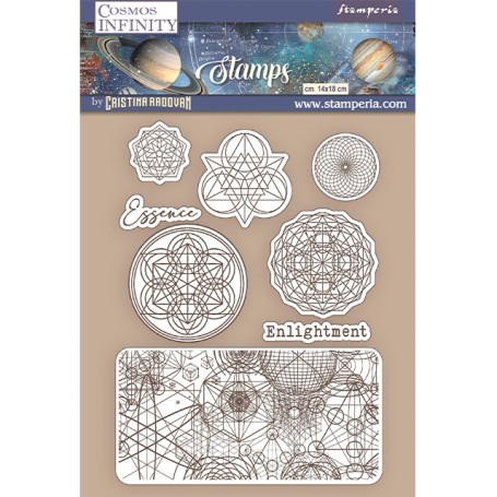 Rubber Stamps Essence Symbols 8pc - Cosmos Infinity - Stamperia