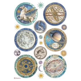Papier de riz A4 Rounds - 1 feuille - Cosmos Infinity - Stamperia