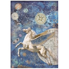 Papier de riz A4 Pegasus - 1 feuille - Cosmos Infinity - Stamperia