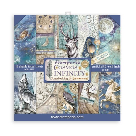 Set de papier 15x15 Cosmos Infinity 10 feuilles - Stamperia
