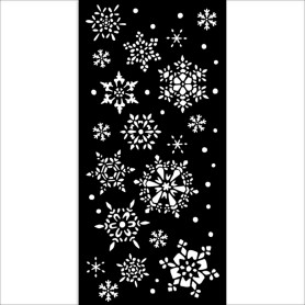 Pochoir Christmas Snowflakes 12x25cm - Stamperia Thick Stencil