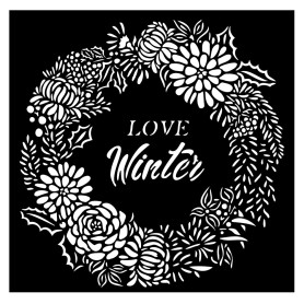 Pochoir Christmas Love Winter Garland 18x18cm - Stamperia Thick Stencil