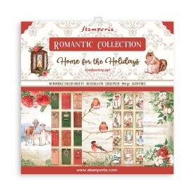Set de papier 30x30 Home for the Holidays 10 feuilles - Romantic Collection Stamperia