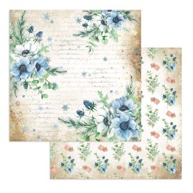Papier 30x30 Flowers 1f - Cozy Winter - Romantic Collection Stamperia