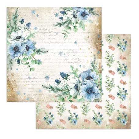 Papier 30x30 Flowers 1f - Cozy Winter - Romantic Collection Stamperia