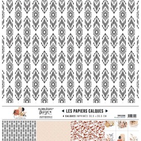 Set de calques 30x30 Arizona 4f - Florilèges Design