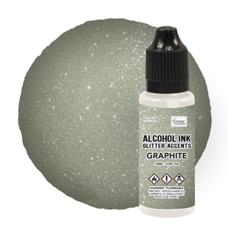 Encre à alcool Glitter Accents Graphite 12ml - Couture Creations - Alcohol ink