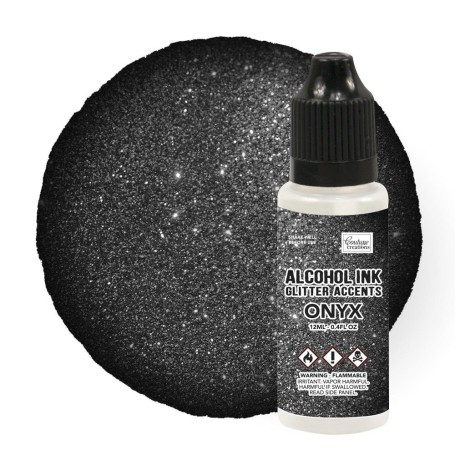 Encre à alcool Glitter Accents Onyx 12ml - Couture Creations - Alcohol ink