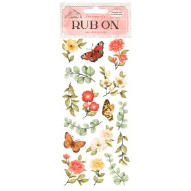 Transferts Rub-on Butterfly and leaves 10x21 cm - Create Happiness - Stamperia