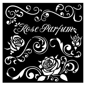 Pochoir Borders 18x18cm - Rose parfum - Stamperia Thick Stencil