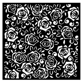Pochoir Pattern 18x18cm - Rose parfum - Stamperia Thick Stencil