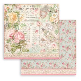 Papier 30x30 Le livre de parfum 1f - Rose Parfum - Stamperia