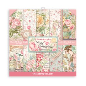 Set de papier 30x30 Rose Parfum 10 feuilles - Stamperia