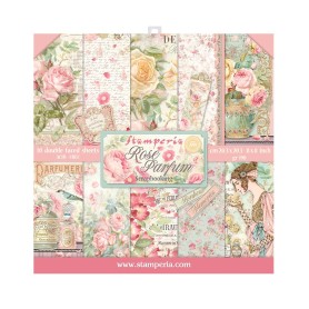 Set de papier 20x20 Rose Parfum 10 feuilles - Stamperia