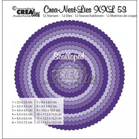 Dies Crea-Nest-Lies 53 XXL Scalloped with dots - Crealies