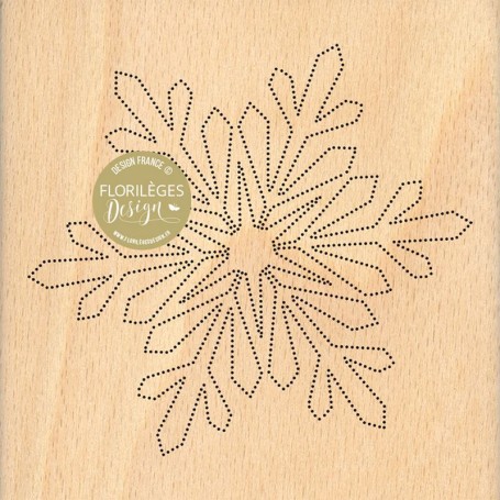 Tampon bois Flocon percé - Enchantement - Florilèges Design