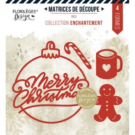 Dies Merry Christmas 4 pc - Enchantement - Florilèges Design