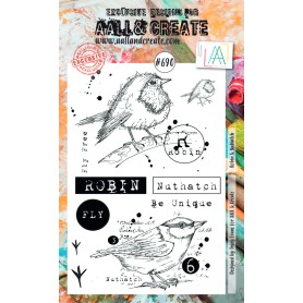 Tampons 690 Robin & Nuthatch 9pc - AALL and Create Clear stamps