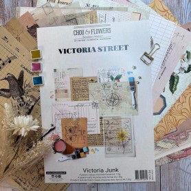 Set de papier imprimés Les Junks A4 18f - Victoria Street - Chou and Flowers