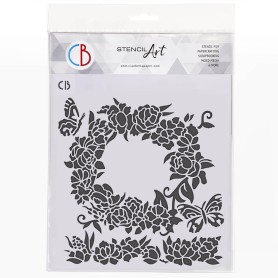 Pochoir Texture Rose Wreath – Ciao Bella Stencil Art