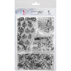Tampons Antique Tapestries 4pc - Ciao Bella Stamps