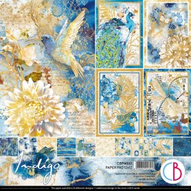 Set de papier 30x30 Indigo 12 feuilles - Ciao Bella Papercrafting