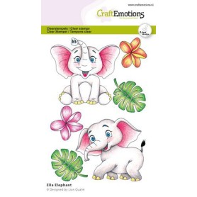 Tampons Ella Elephant A6 - Craft Emotions Clear Stamps