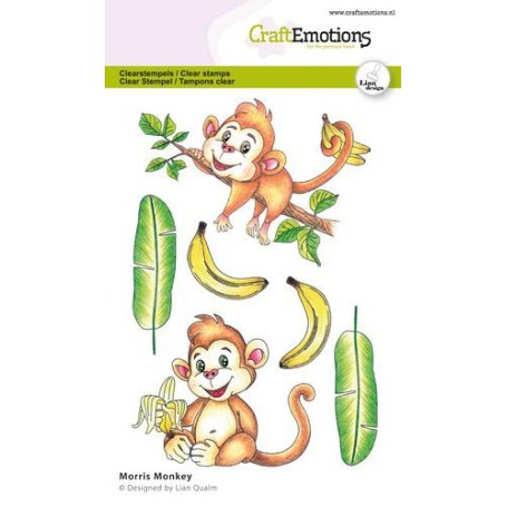 Tampons Morris Monkey A6 - Craft Emotions Clear Stamps