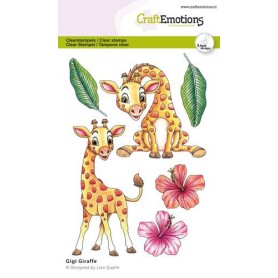 Tampons Gigi Giraffe A6 - Craft Emotions Clear Stamps