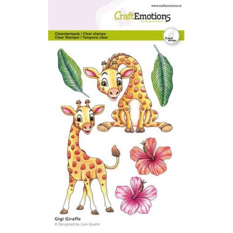 Tampons Gigi Giraffe A6 - Craft Emotions Clear Stamps
