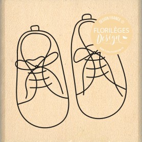 Tampon bois Jolis chaussons - Florilèges Design