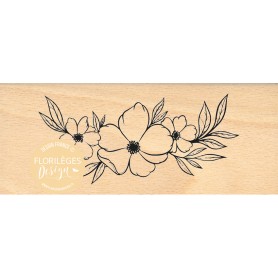 Tampon bois Trio de fleurs sublimes - Florilèges Design