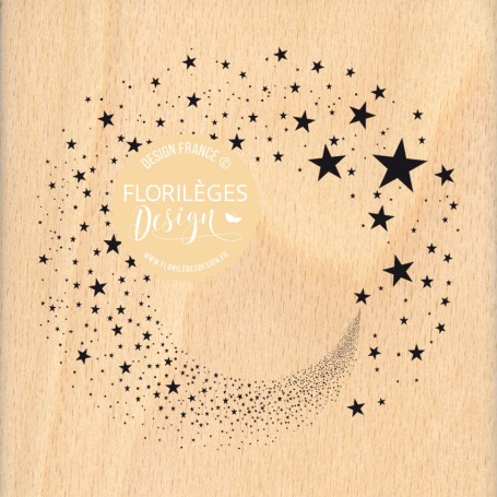 Tampon bois Envolée d'étoiles - Florilèges Design