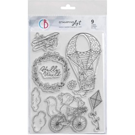 Tampons Hello World 9pc - My Tiny World - Ciao Bella Stamps