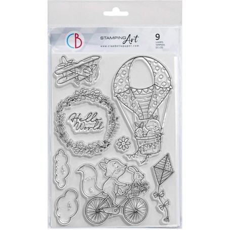 Tampons Hello World 9pc - My Tiny World - Ciao Bella Stamps