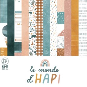 Set de papier 30x30 Le monde d'Hapi 6 feuilles et 1 feuille acetate - HA PI Little Fox