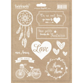 Etiquettes Transparentes Crystal Love blanc à découper – Swirlcards