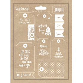 Etiquettes Transparentes Crystal Mon trésor blanc à découper – Swirlcards
