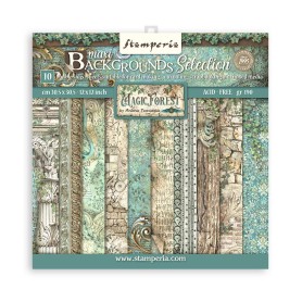 Set de papier 30x30 Maxi Background selection - Magic Forest 10 feuilles - Stamperia