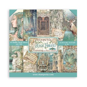 Set de papier 20x20 Magic Forest 10 feuilles - Stamperia