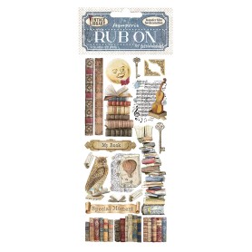 Transferts Rub-on Books 10x21 cm - Vintage Library - Stamperia