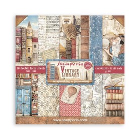 Set de papier 30x30 Vintage Library 10 feuilles - Stamperia