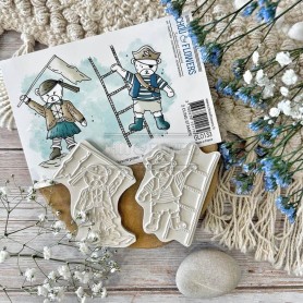 Tampons Cling Oursons pirates - Globe-Trotter - Chou and Flowers